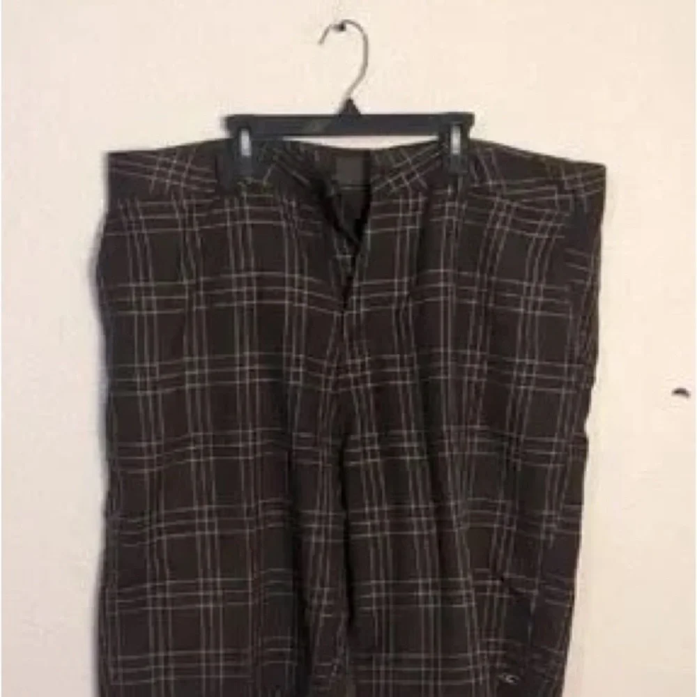 Plaid Wide-Leg Trousers in Dark Brown with Ivory Windowpane